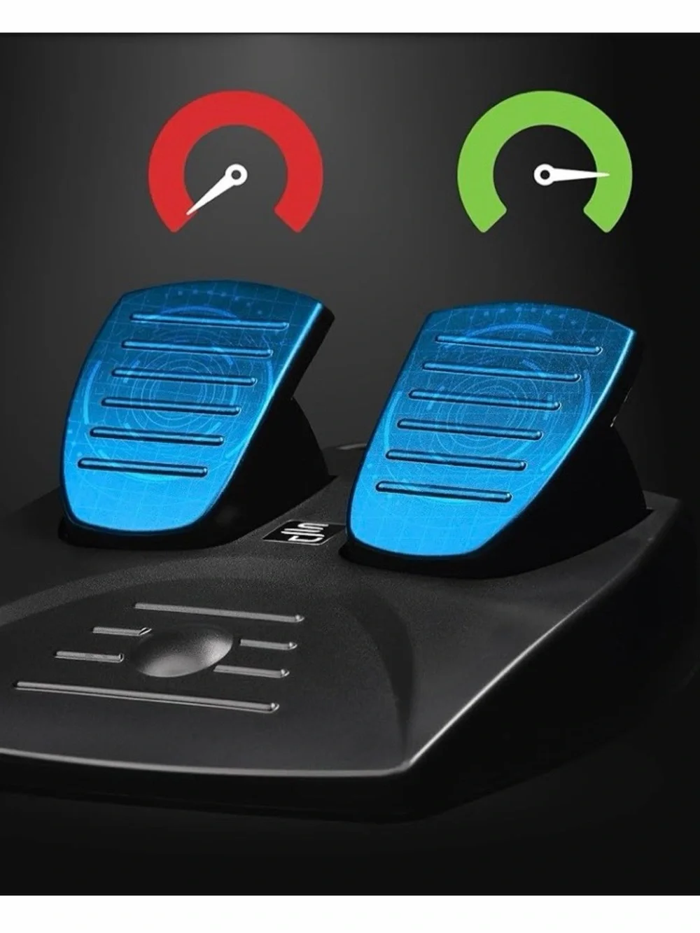 Black Racing Wheel Controller with Pedals